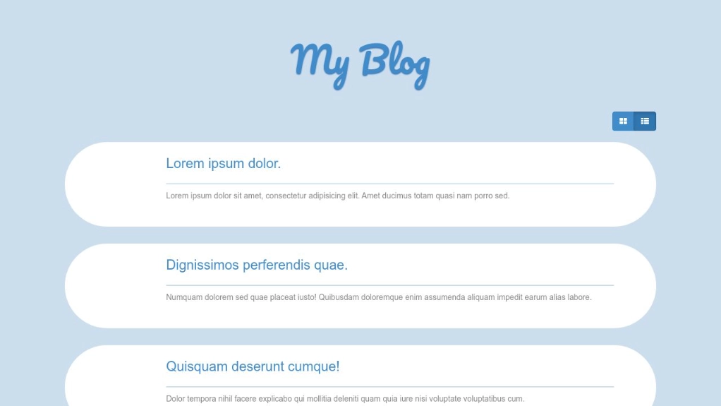 Flat Blog layout in CSS3