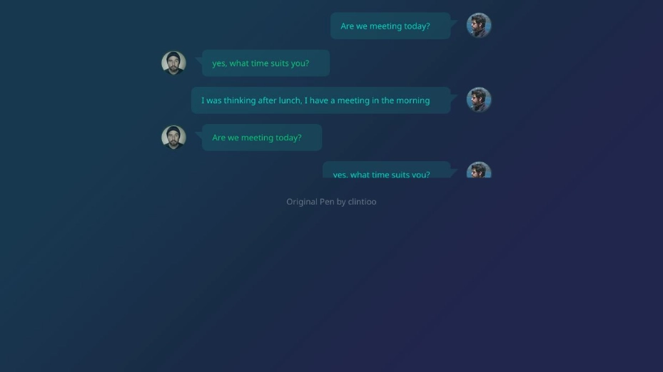 Chat app design in CSS